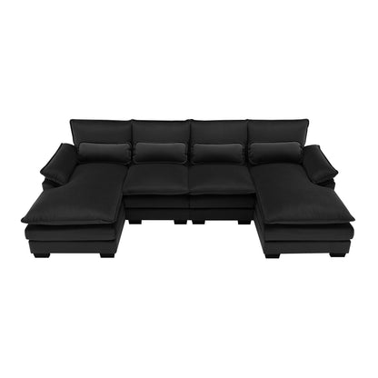 [VIDEO fornito][Nuovo] Divano componibile moderno a forma di U da 109,8*55,9 con cuscini in vita, divano simmetrico imbottito a 6 posti