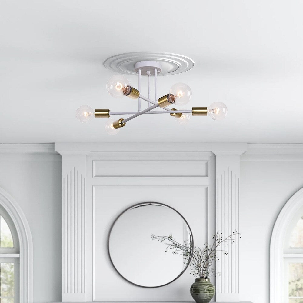 6 - Lampada da soffitto semi-incassata Sputnik in metallo moderno leggero da 23,62''