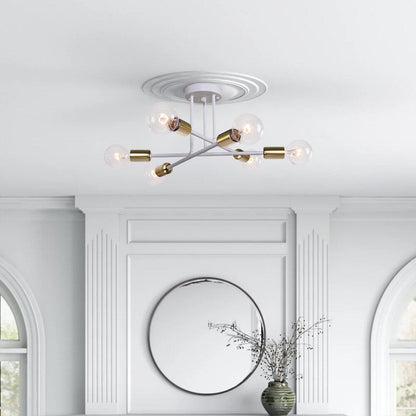 6 - Lampada da soffitto semi-incassata Sputnik in metallo moderno leggero da 23,62''