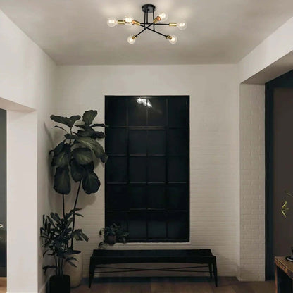 6 - Lampada da soffitto semi-incassata Sputnik in metallo moderno leggero da 23,62''