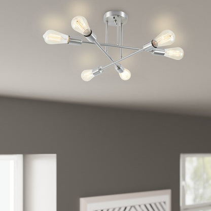 6 - Lampada da soffitto semi-incassata Sputnik in metallo moderno leggero da 23,62''