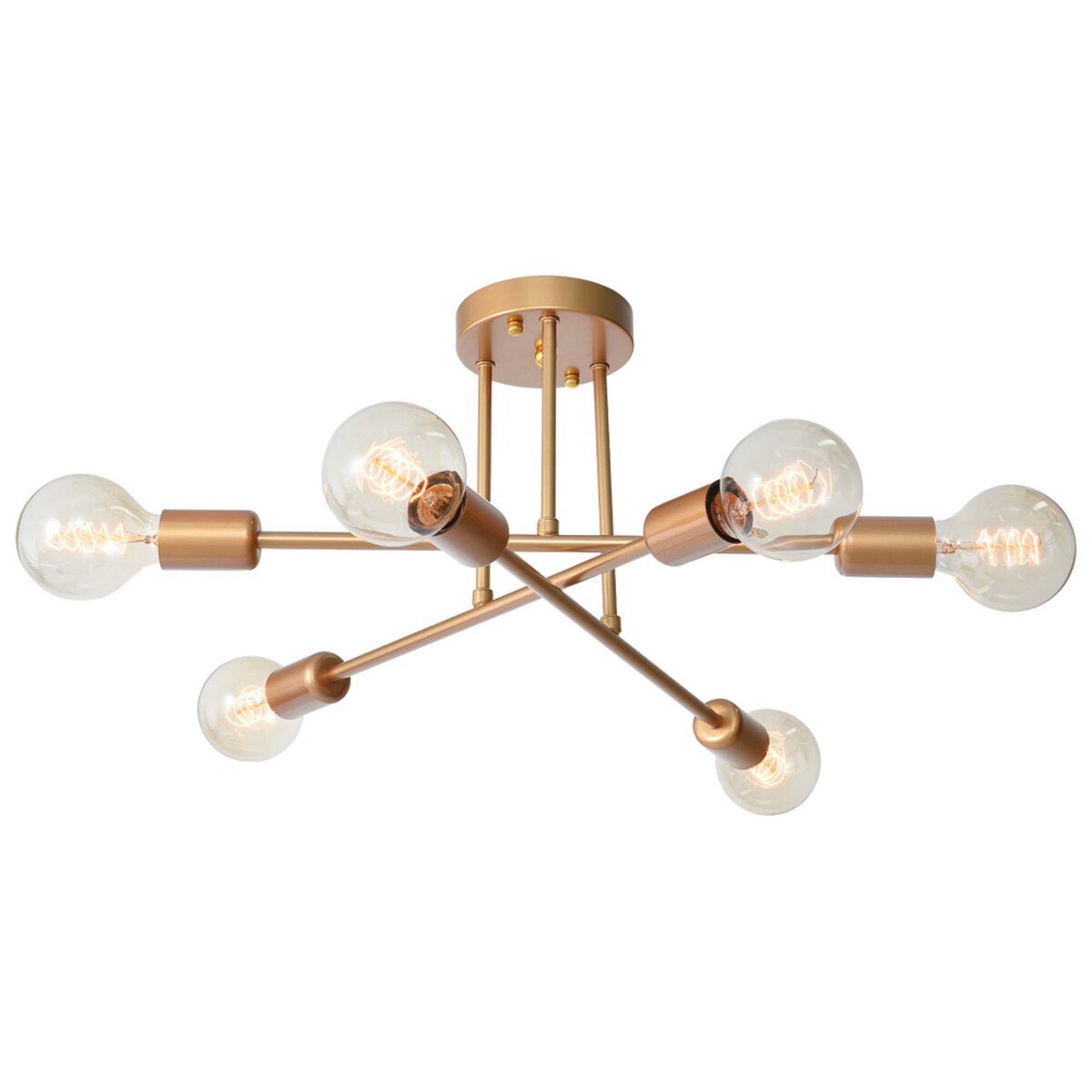 6 - Lampada da soffitto semi-incassata Sputnik in metallo moderno leggero da 23,62''