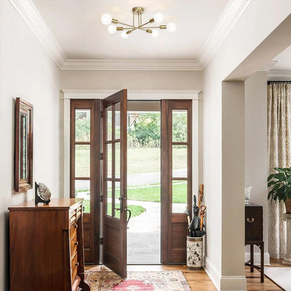 6 - Lampada da soffitto semi-incassata Sputnik in metallo moderno leggero da 23,62''