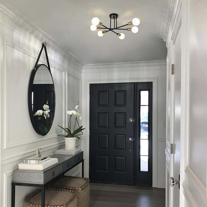 6 - Lampada da soffitto semi-incassata Sputnik in metallo moderno leggero da 23,62''