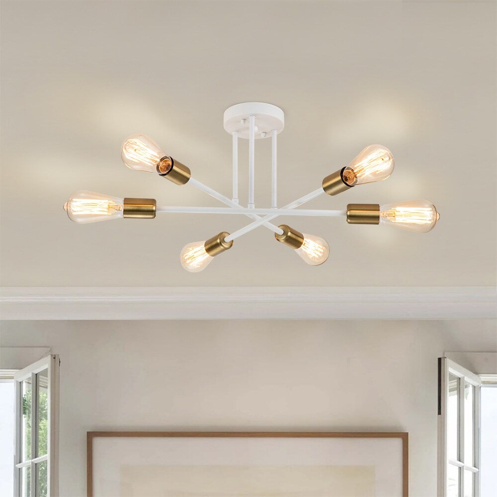 6 - Lampada da soffitto semi-incassata Sputnik in metallo moderno leggero da 23,62''