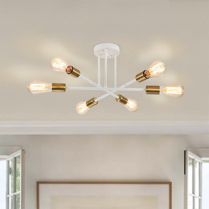 6 - Lampada da soffitto semi-incassata Sputnik in metallo moderno leggero da 23,62''