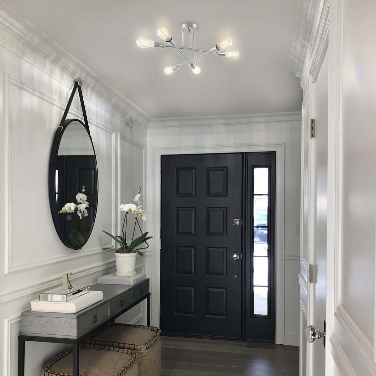 6 - Lampada da soffitto semi-incassata Sputnik in metallo moderno leggero da 23,62''