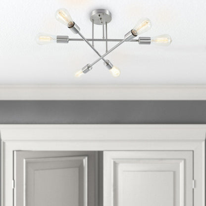 6 - Lampada da soffitto semi-incassata Sputnik in metallo moderno leggero da 23,62''
