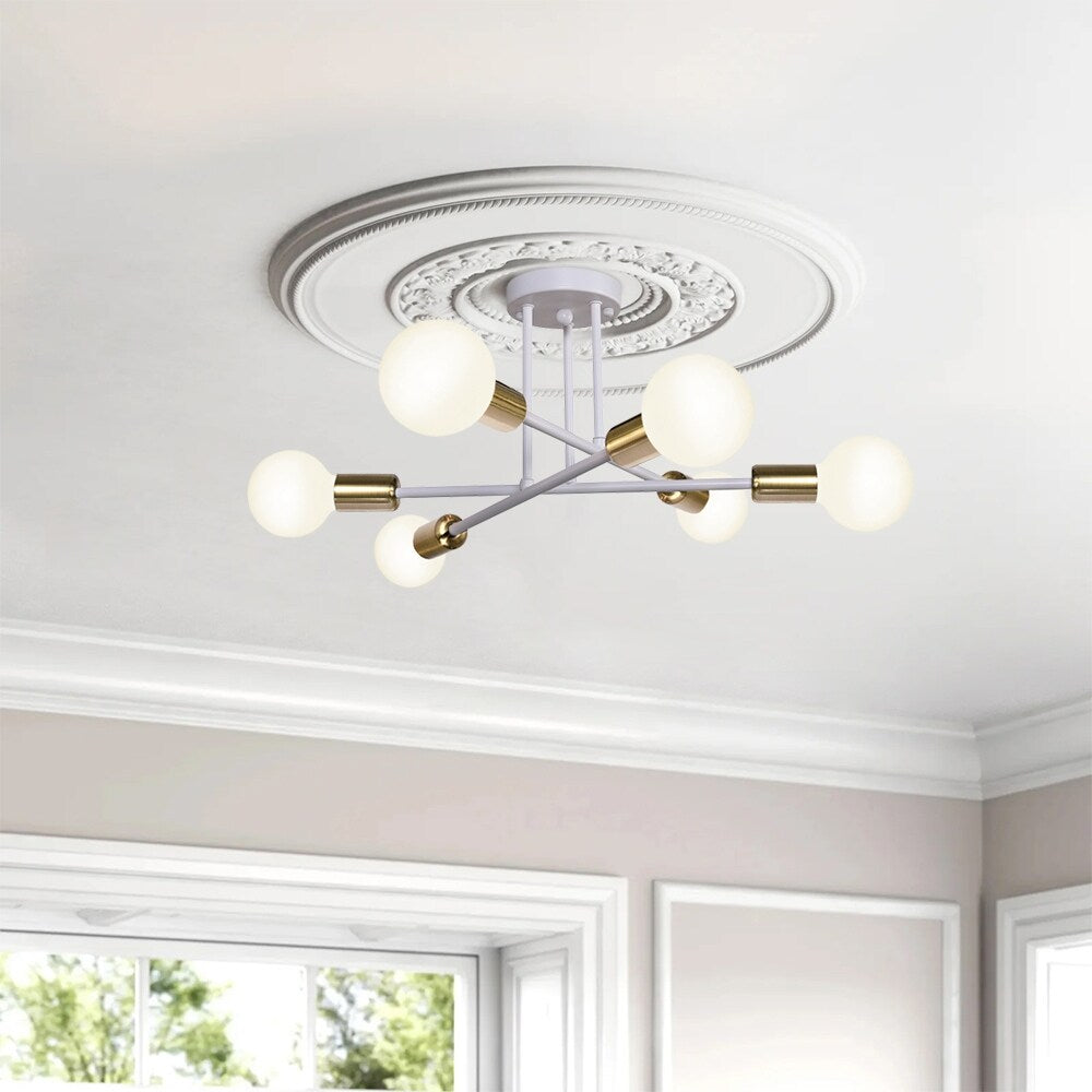 6 - Lampada da soffitto semi-incassata Sputnik in metallo moderno leggero da 23,62''
