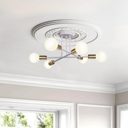 6 - Lampada da soffitto semi-incassata Sputnik in metallo moderno leggero da 23,62''