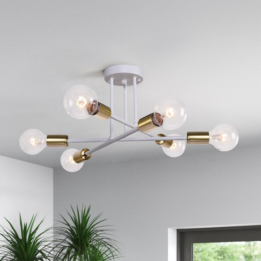 6 - Lampada da soffitto semi-incassata Sputnik in metallo moderno leggero da 23,62''