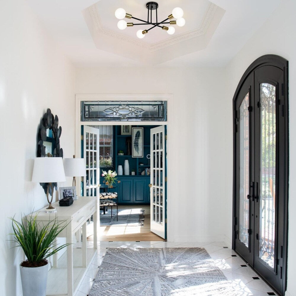 6 - Lampada da soffitto semi-incassata Sputnik in metallo moderno leggero da 23,62''