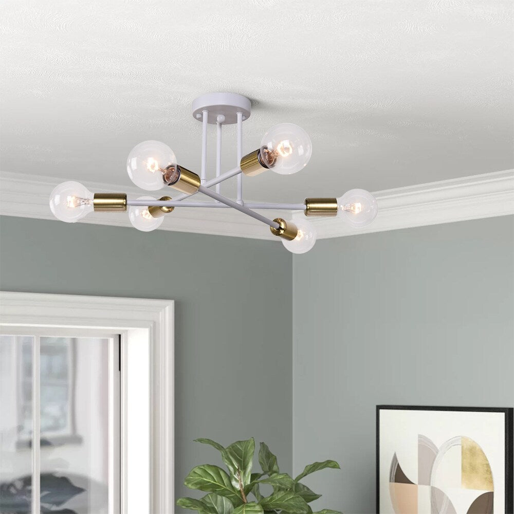 6 - Lampada da soffitto semi-incassata Sputnik in metallo moderno leggero da 23,62''