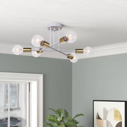 6 - Lampada da soffitto semi-incassata Sputnik in metallo moderno leggero da 23,62''