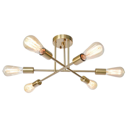 6 - Lampada da soffitto semi-incassata Sputnik in metallo moderno leggero da 23,62''