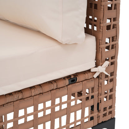 Gruppo di posti a sedere componibili per esterni da 6 persone con braciere