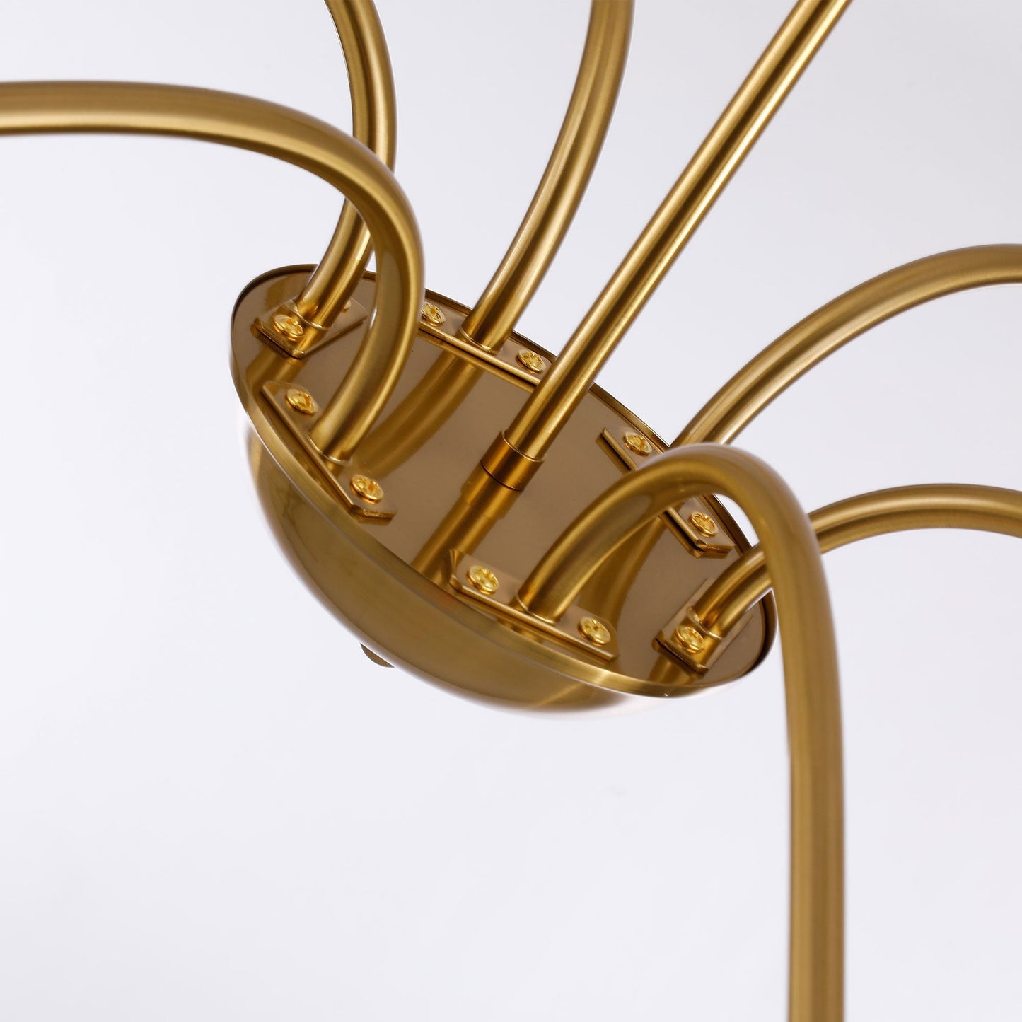 Lampadario minimalista da 64 pollici con 6 luci in nero opaco/oro/cromo - N/D