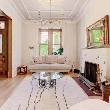 Lampadario minimalista da 64 pollici con 6 luci in nero opaco/oro/cromo - N/D