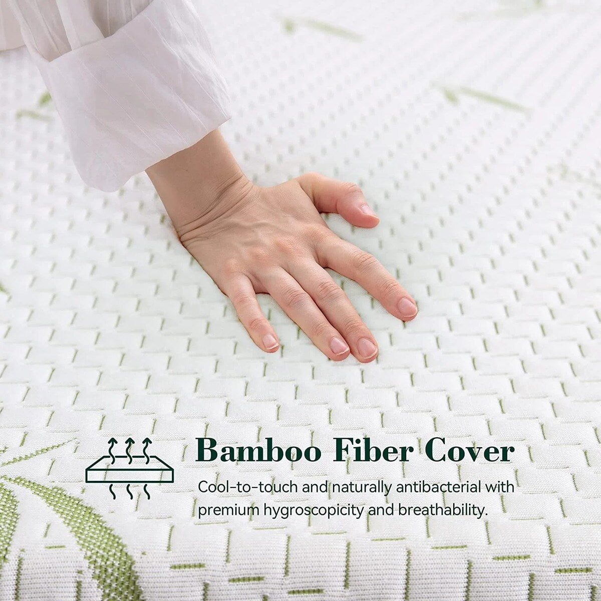 Materasso in memory foam da 10 pollici, sensazione medio-rigida con rivestimento in bambù, certificato CertiPUR-US