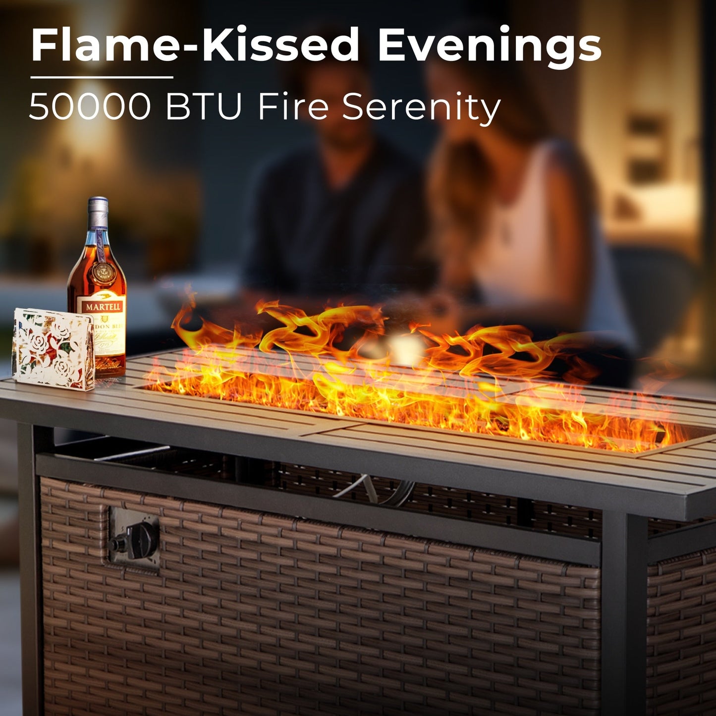 Set di divani componibili in vimini per esterni da 6-11 pezzi, set di mobili a mezzaluna, ampi posti a sedere, set da conversazione con tavolo con braciere