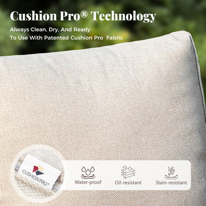 Set di divani componibili in vimini per esterni da 6-11 pezzi, set di mobili a mezzaluna, ampi posti a sedere, set da conversazione con tavolo con braciere