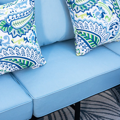 MAISON ARTS Set da conversazione per patio da 6/7 pezzi, set di divani con 2/4 sedie singole, 1 divano a 3 posti e tavolino/pouf