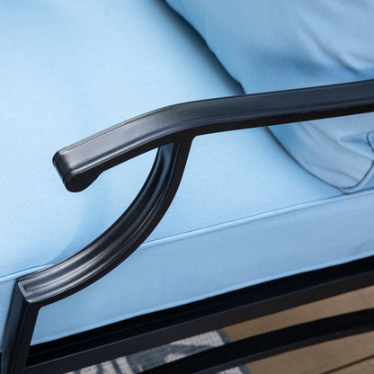 MAISON ARTS Set da conversazione per patio da 6/7 pezzi, set di divani con 2/4 sedie singole, 1 divano a 3 posti e tavolino/pouf