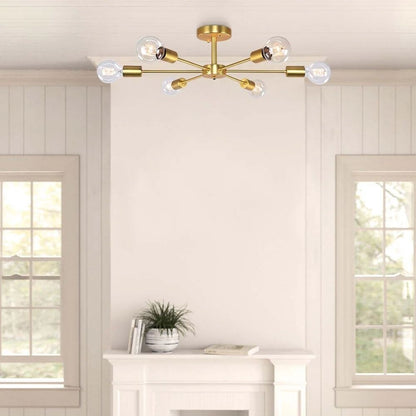 Lampada da soffitto semi-incassata Sputnik Linear Cluster a 6 luci, moderna e dimmerabile, industriale