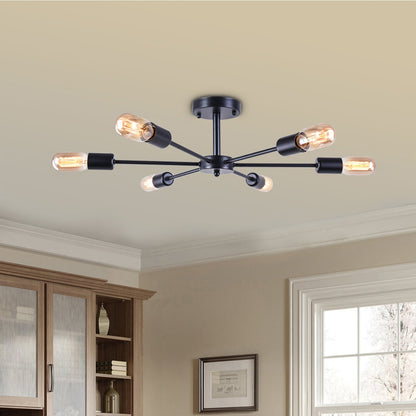 Lampada da soffitto semi-incassata Sputnik Linear Cluster a 6 luci, moderna e dimmerabile, industriale