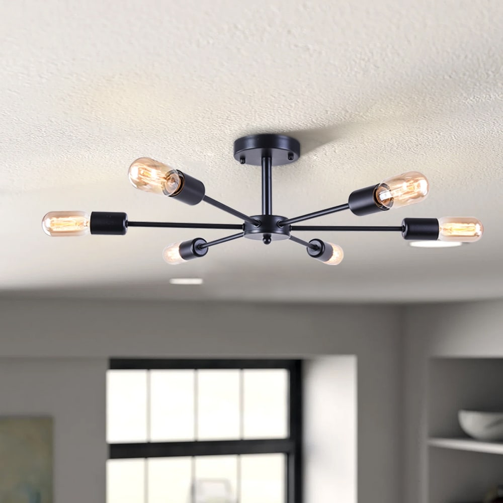 Lampada da soffitto semi-incassata Sputnik Linear Cluster a 6 luci, moderna e dimmerabile, industriale