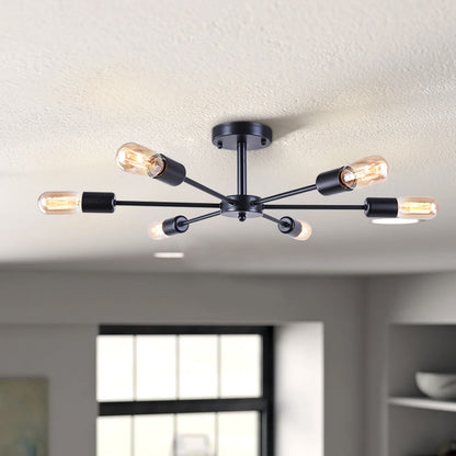 Lampada da soffitto semi-incassata Sputnik Linear Cluster a 6 luci, moderna e dimmerabile, industriale