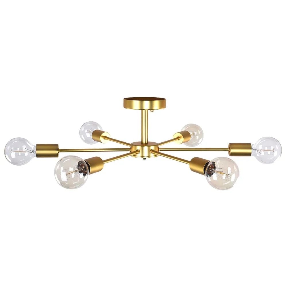 Lampada da soffitto semi-incassata Sputnik Linear Cluster a 6 luci, moderna e dimmerabile, industriale