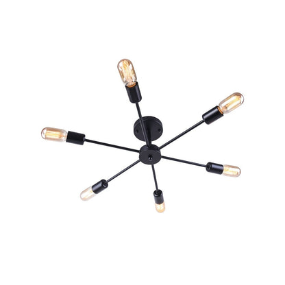 Lampada da soffitto semi-incassata Sputnik Linear Cluster a 6 luci, moderna e dimmerabile, industriale