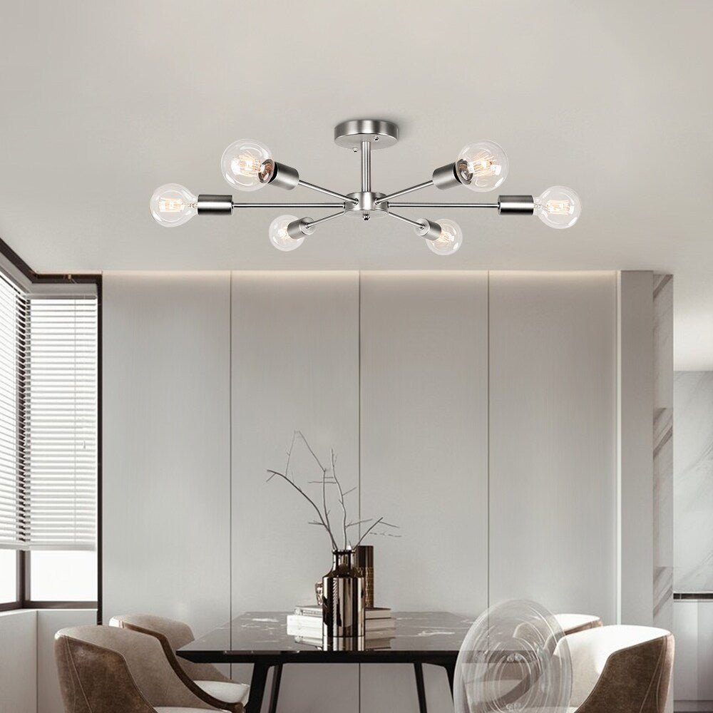 Lampada da soffitto semi-incassata Sputnik Linear Cluster a 6 luci, moderna e dimmerabile, industriale