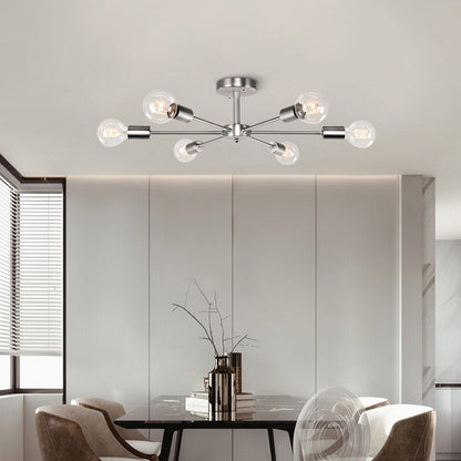 Lampada da soffitto semi-incassata Sputnik Linear Cluster a 6 luci, moderna e dimmerabile, industriale