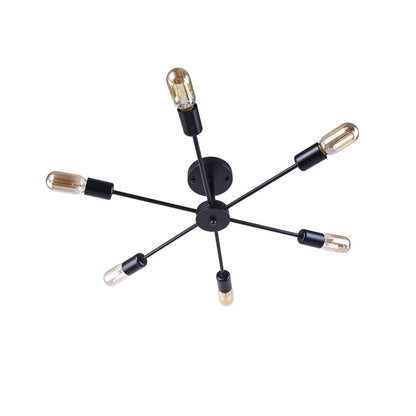 Lampada da soffitto semi-incassata Sputnik Linear Cluster a 6 luci, moderna e dimmerabile, industriale