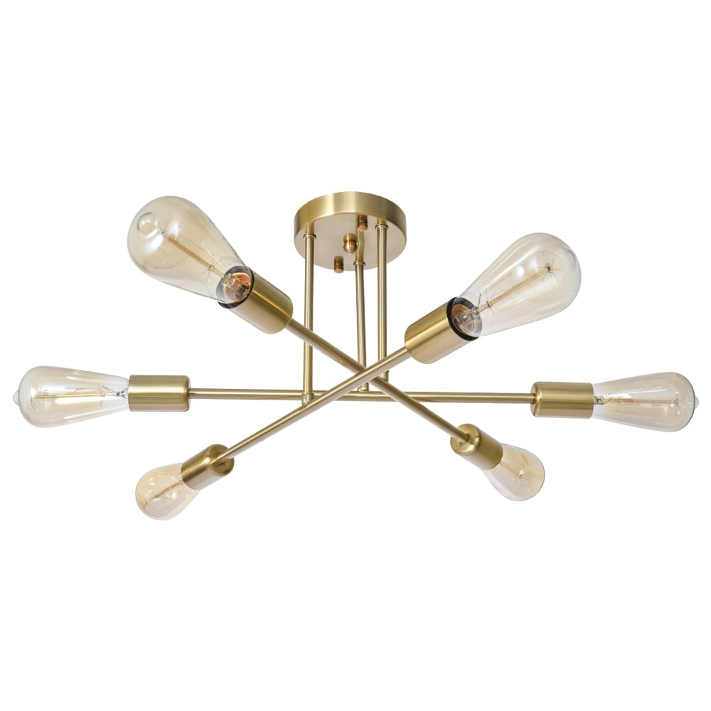 Lampada da soffitto semi-incassata moderna industriale lineare Sputnik Branch a 6 luci