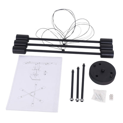 Lampada da soffitto semi-incassata moderna industriale lineare Sputnik Branch a 6 luci