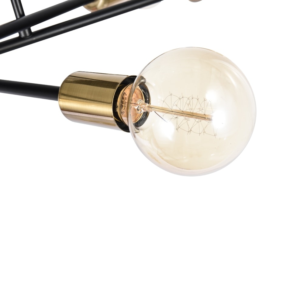 Lampada da soffitto semi-incassata moderna industriale lineare Sputnik Branch a 6 luci