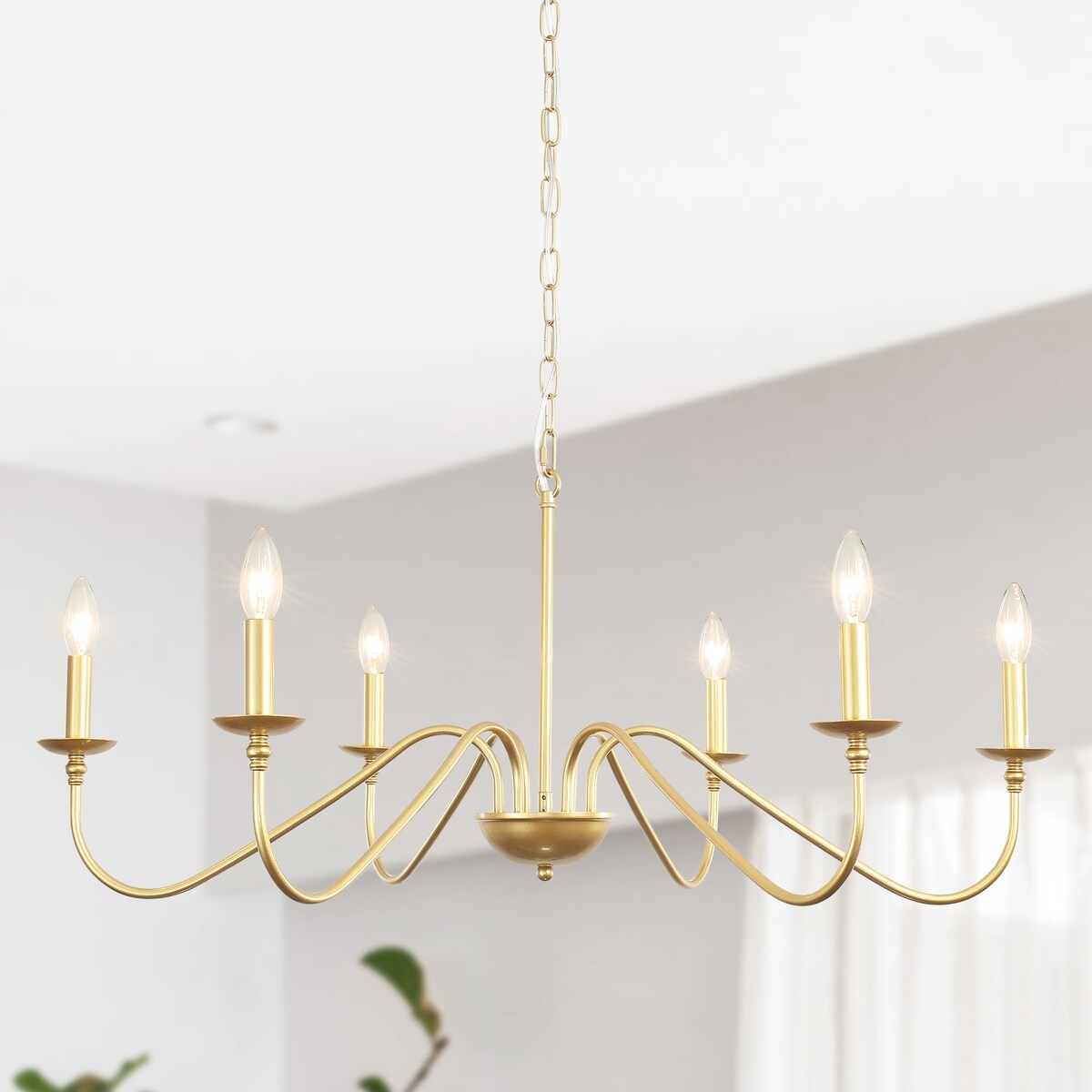 Lampadario rustico a 6 luci con candela, lampadario tradizionale, lampadario in metallo per sala da pranzo, soggiorno, camera da letto, cucina