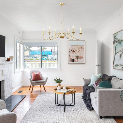 Lampadario rustico a 6 luci con candela, lampadario tradizionale, lampadario in metallo per sala da pranzo, soggiorno, camera da letto, cucina