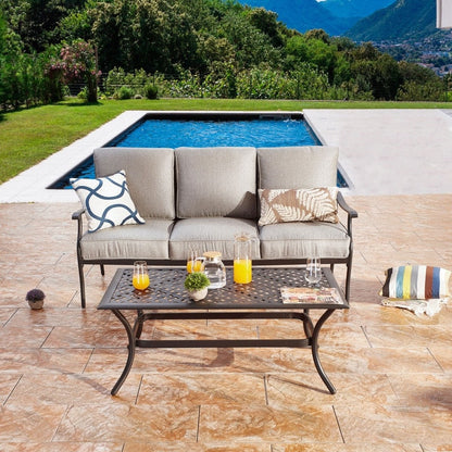 PATIO FESTIVAL Set da conversazione in metallo per esterni da 6 pezzi