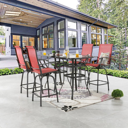 Patio Festival - Set da pranzo bistrot per 4 persone all'aperto con altezza da bar