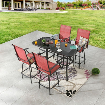 Patio Festival - Set da pranzo bistrot per 4 persone all'aperto con altezza da bar