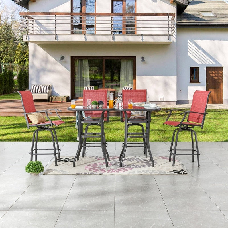 Patio Festival - Set da pranzo bistrot per 4 persone all'aperto con altezza da bar