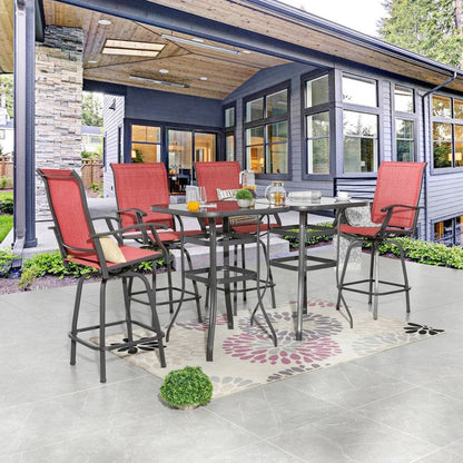 Patio Festival - Set da pranzo bistrot per 4 persone all'aperto con altezza da bar