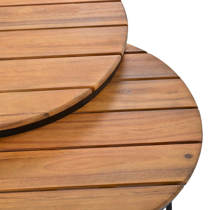 Set di divani componibili da esterno da 6 pezzi con tavolini rotondi impilabili e divano con cuscini