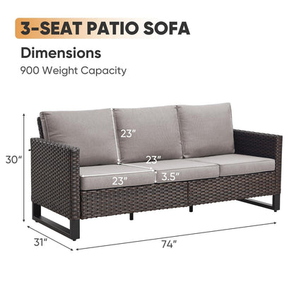 Set di 6 divani da esterno con sedia e pouf