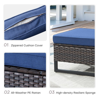 Set di 6 divani da esterno con sedia e pouf