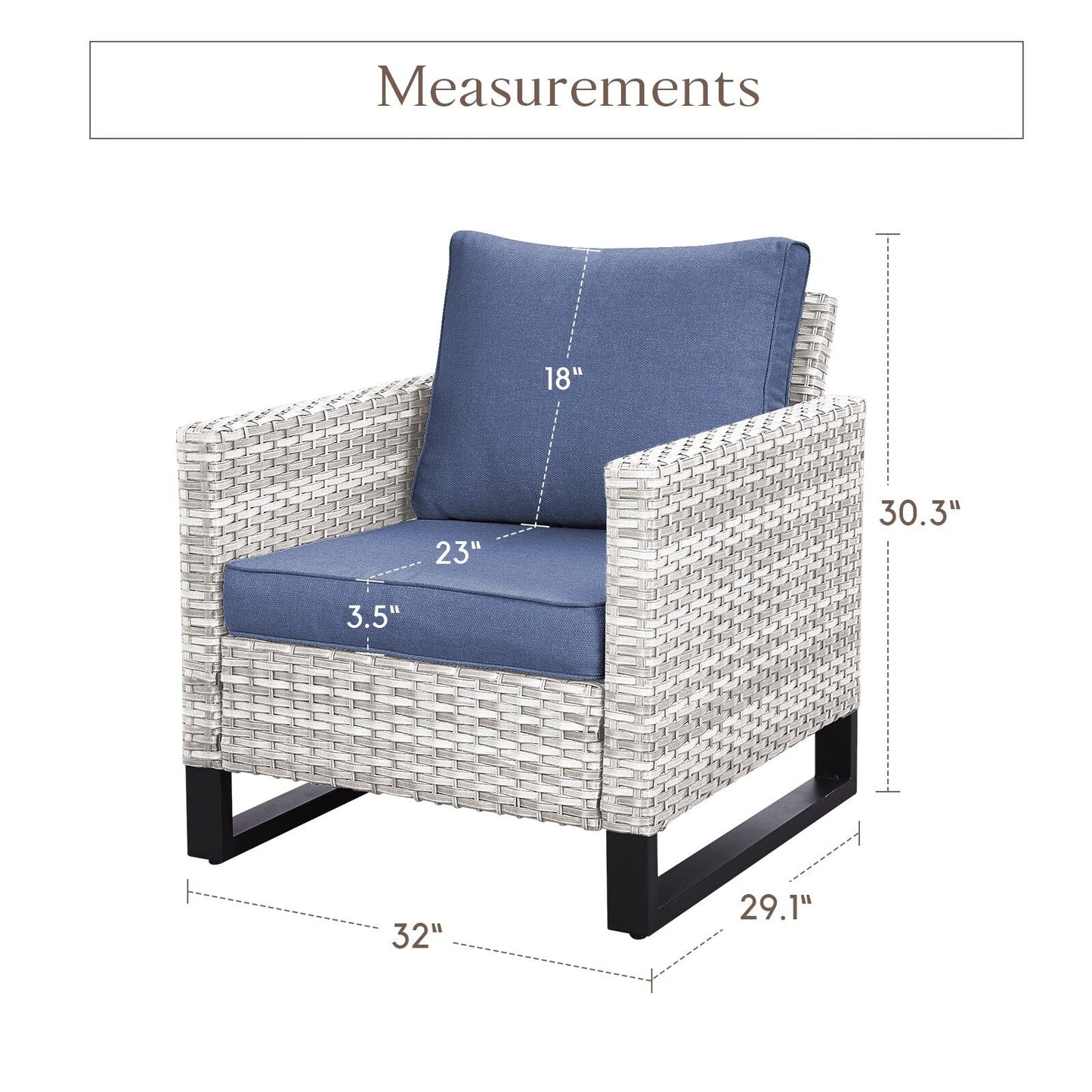 Set di 6 divani da esterno con sedia e pouf